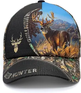 Deer Hunting Baseball Cap Adjustable with Steel Buckle, Lightweight Outdoor Hat for Men & Women, Unique Hunter Graphic Dad Hat, One Size Fits All – Gift for Hunters & Outdoor Lovers