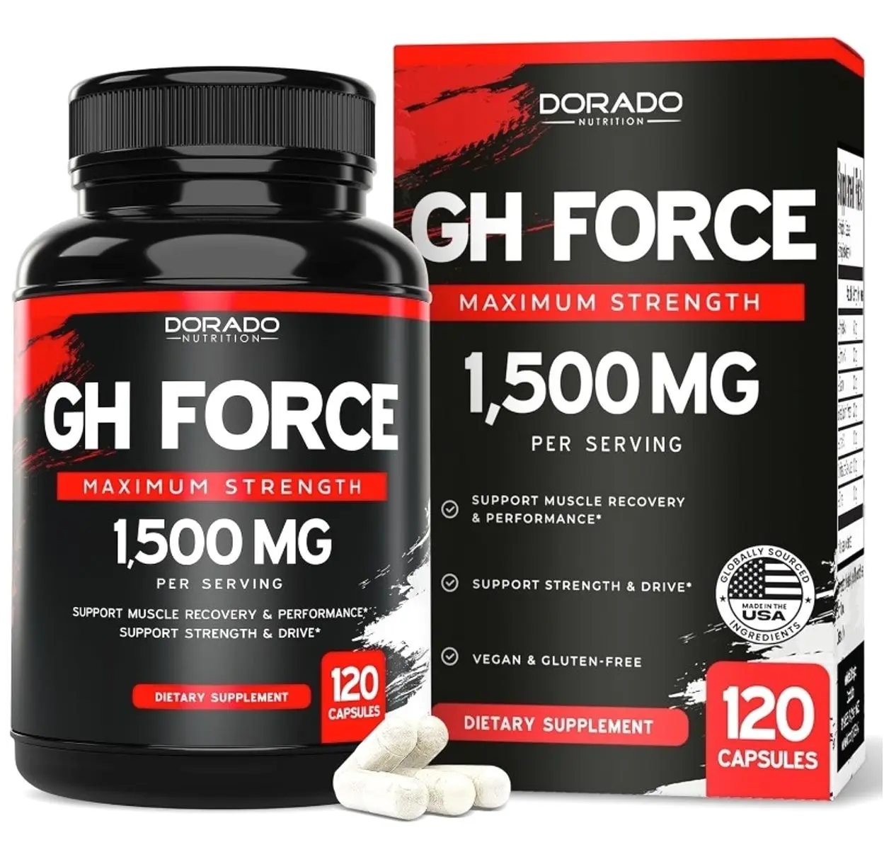 HGH Supplements for Men & Women (120 Count) 1500mg Support Muscle Growth & Healthy Levels of Human Growth Hormone - Promote Healthy Muscle & Recovery For Men Post Workout Supplement - USA Made