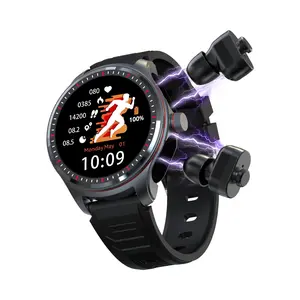 Smart Watch for Women Men with Earbuds, Wireless Earphone Build-in Smartwatch Compatible with Android iOS Phones Fitness Tracker Bluetooth Text Call Reminder Heart Rate/ Sleep/Blood Pressure Monitor