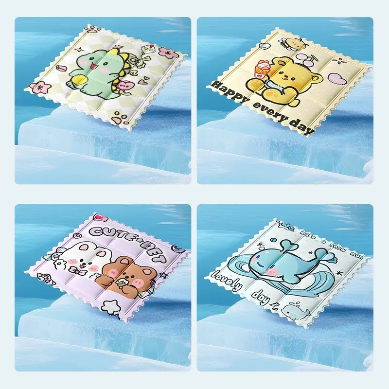 Summer Cartoon Ice Pad Cooling Seat Cushion, Student Classroom Gel Ice Cool Mat, Car Chair Pad, Nine Grid Ice Pad, Cooling Pads