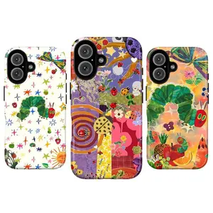 Whimsical Caterpillar Phone CaseColorful Collage Bug & Fruit Pattern Cover For iPhone 17 Pro Max 16 15 14 13 12 11 for Samsung S21 S22 S23 S24 S25 Phone CaseTough Phone Casegift for him for herBest Gift