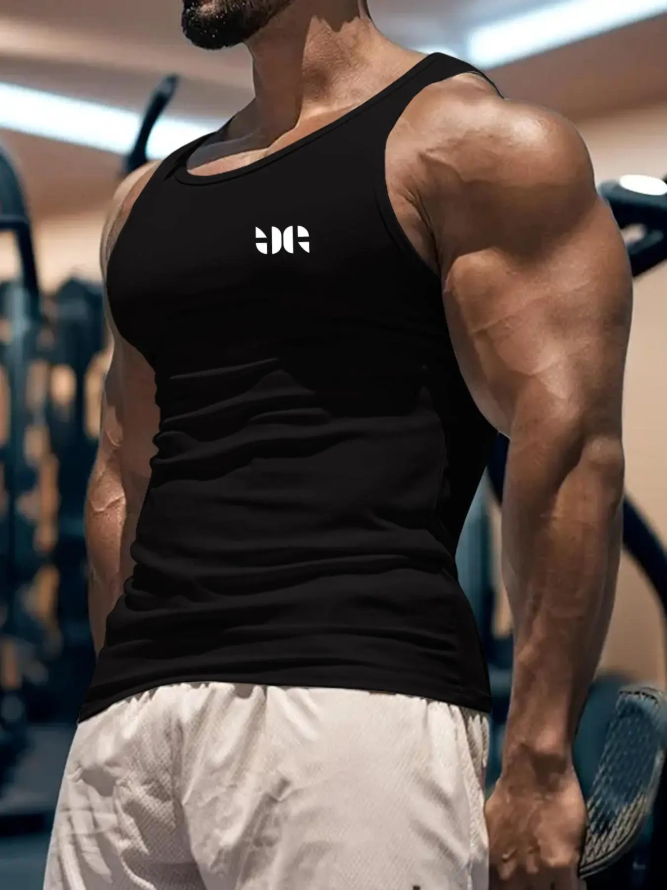 Men's Regular Fit U-neck Sports Singlet, Breathable Sleeveless Gym Tops for Gym Workout Outdoor Activities, Men's Sportswear for Summer, Workout Sleeveless Activewear