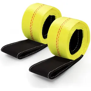 2 count 2 inch by 6  Lifting Sling Straps, 10,000lbs Max Vertical Break Strength Capacity, Nylon Tree Saver  Strap Web Sling Winch Strap