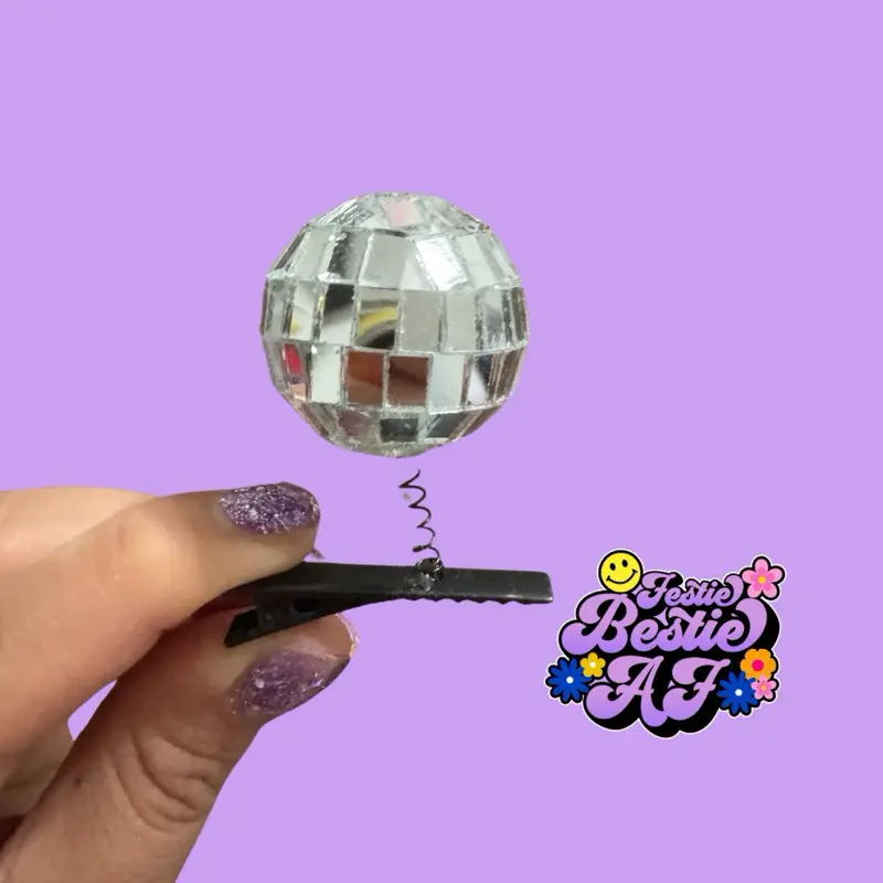 5 pack Disco Ball Clips for Rave and Festival | Plur and Trinkets | New Year's Accessories