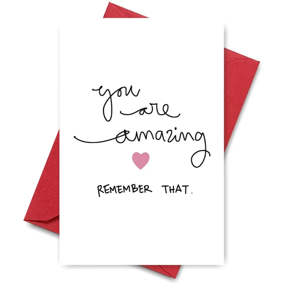 1PC Simple Encouragement Card, Inspirational Greeting Card with you are amazing Remember that Slogan For Friends Colleagues Perfect for Positive Wishes Ideal for Boosting Confidence Adds Warmth to Greetings Positive Message Card