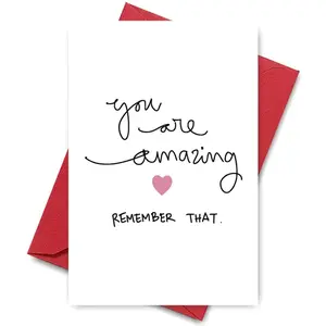 1PC Simple Encouragement Card with you are amazing Remember that Slogan For Friends Colleagues Perfect for Positive Wishes Ideal for Boosting Confidence Adds Warmth to Greetings Positive Message Card