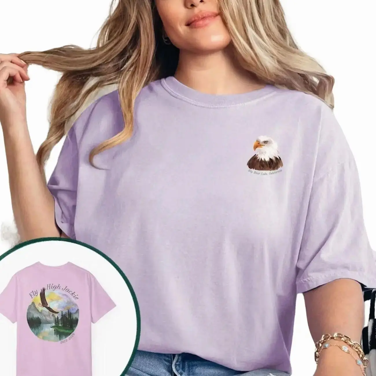 Eagle Nature Graphic T-Shirt, Soft Cotton Short Sleeve Tee, Unisex Casual Wildlife Apparel, Mountain Forest Print Shirt