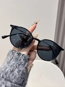Unisex Fashionable Oval Frame Glasses, Trendy Casual Glasses for Everyday Use, Fashion Accessories for Outdoor Activities, Trendy Styling Sunglasses