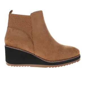 Corkys Womens Apple Sauced Side Zip Round Toe Pull On Casual Boots Mid Heel 2-3" - Brown