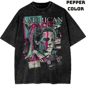 American Psycho Shirt, Horror Movie Shirts, Crew Neck Casual Tshirt, Vintage Graphic Tees, Unisex Halloween T-Shirt Gifts For Men Women Streetwear Top Menswear Womenswear Cotton