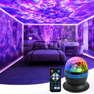 Dynamic Water Wave Projection Lamp, Arctic Light Projector RGB with Remote Control, Automatic Rotation, Perfect Romantic Gift for Christmas Party Decorations, Starry Sky Projector