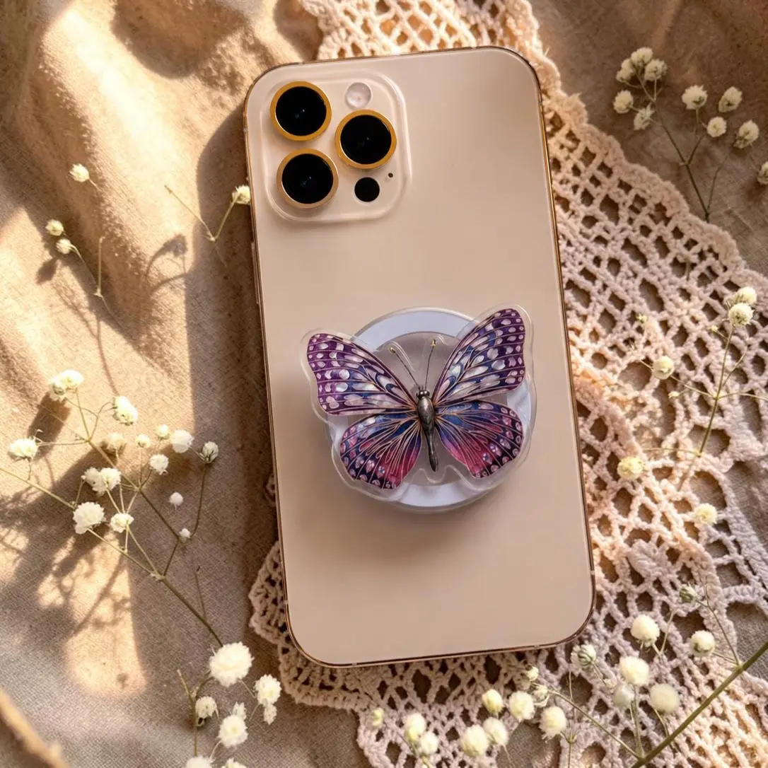 Celestial Butterfly MagSafe Phone Grip: Coquette Fairycore Aesthetic Magnetic Phone Holder, Whimsical Fantasy Feminine Cottagecore Kindle