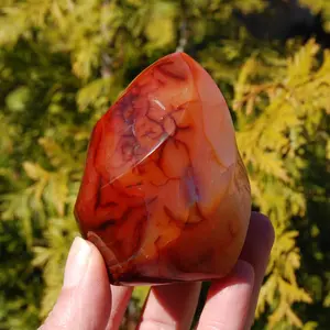 3in 287g Red Carnelian Agate Crystal Flame Tower, Madagascar
