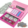 Learning Resources Pretend and Play Calculator Cash Register Pink Solar-Powered 73-Piece Set for Kids Math Skills Development