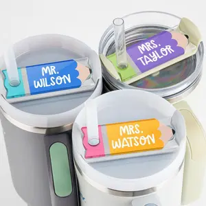 Teacher Stley Name Plate, Pencil Tumbler Name Tag, Cup Accessories, Gifts for Teachers, Teacher Appreciation, 20oz, 30oz, 40oz