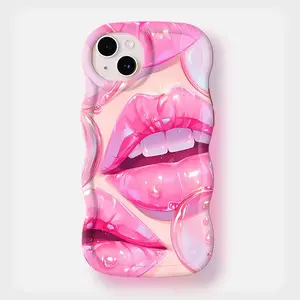 Fashion Lip Pattern Phone Case, Shockproof Soft Phone Protective Cover, Phone Accessory Compatible with iPhone 15 14 13 12 11 Pro Max XR 8 7 Plus