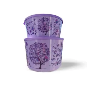 Tupperware Illumina Purpule Bowls - 4.3L & 6.5L Floral Design Storage Containers for Kitchen Organization