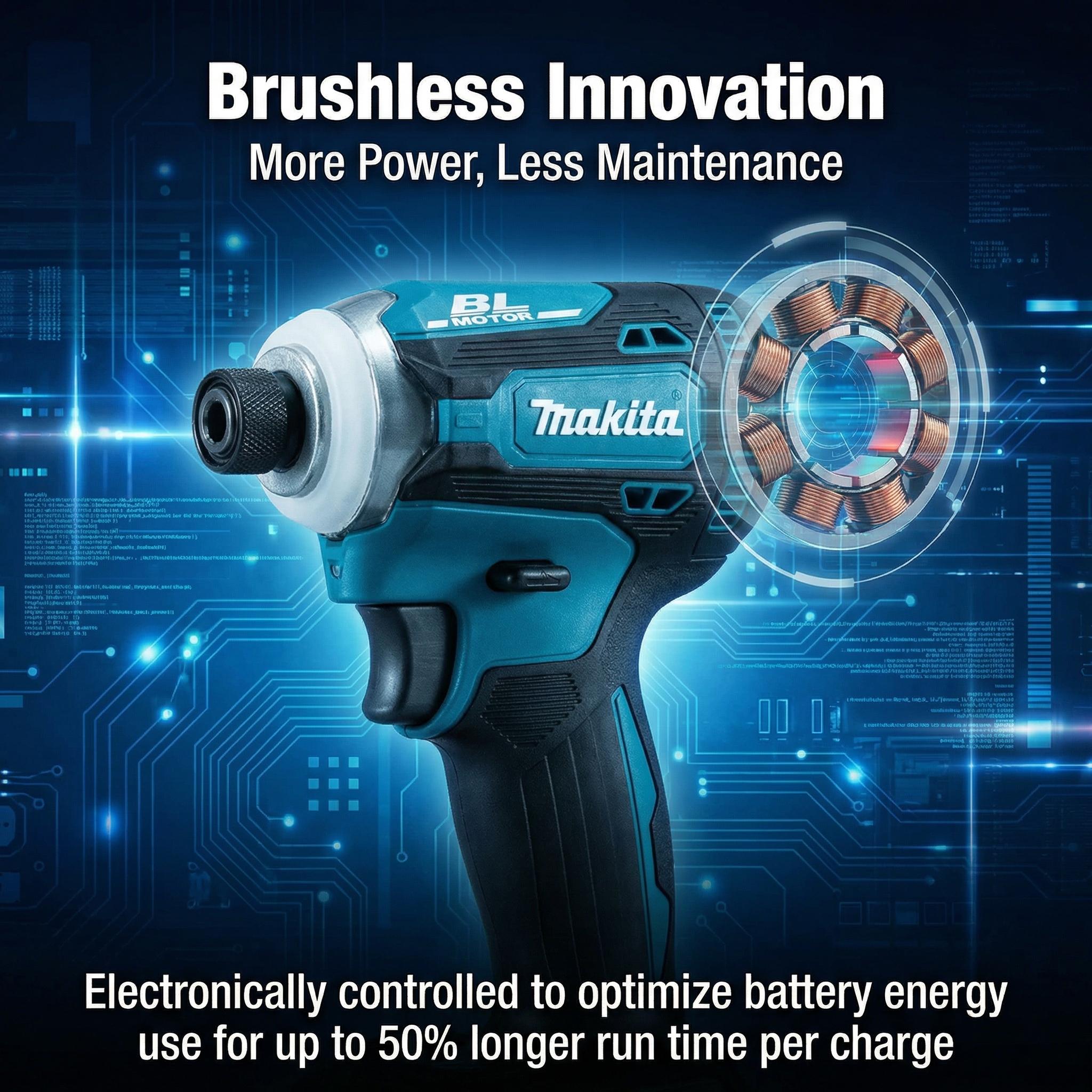 Makita DTD171 Impact Driver 18V – Brushless Motor, 180Nm Torque, Variable Speed for Fastening and Installation Applications