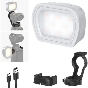 Basics Magnetic Auxiliary Light Compatible with DJI OSMO Pocket 3 Gimbal Cam Creator Combo, 1.3W USB C Rechargeable Plastic Mini LED Fill Light Attachment for Selfie Vlog Video Recording, M21