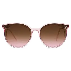 SOJOS Classic Oversized Round Sunglasses Womens Mens Trendy Large UV400 Sunnies SJ2068, Clear Pink/Gradient Grey&Pink