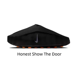 Slip-On Breathable Mesh Slide Sandals Black Upper Orange Anti-Slip Outsole Daily Casual Slippers