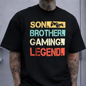 Gaming Legend T-Shirt, Son Brother Gamer Quote Tee, Video Game Lover Streetwear Shirt for Casual Wear