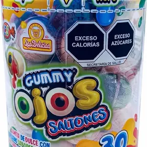 Las Delicias Gummy Ojos Saltones 30 Pieces - Exceso de Calorías y Azúcares