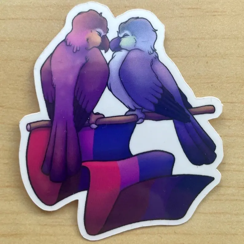 Bisexual Pride Lovebirds Sticker