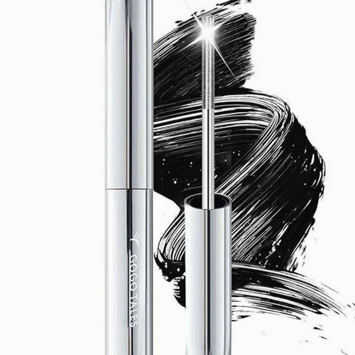 Black Washable Metal Mascara Wand, Waterproof Iron Wand Mascara, Natural Length Slim Volume Building Mascara, Long Lasting Smudge-Proof No Flaking Tint