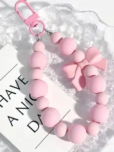 Cute Bowknot Decor Beaded Keychain, Fashionable Cute Charms Keychain for Women & Girls, Trendy All-match & Exquisite Keychain for Birthday Gift