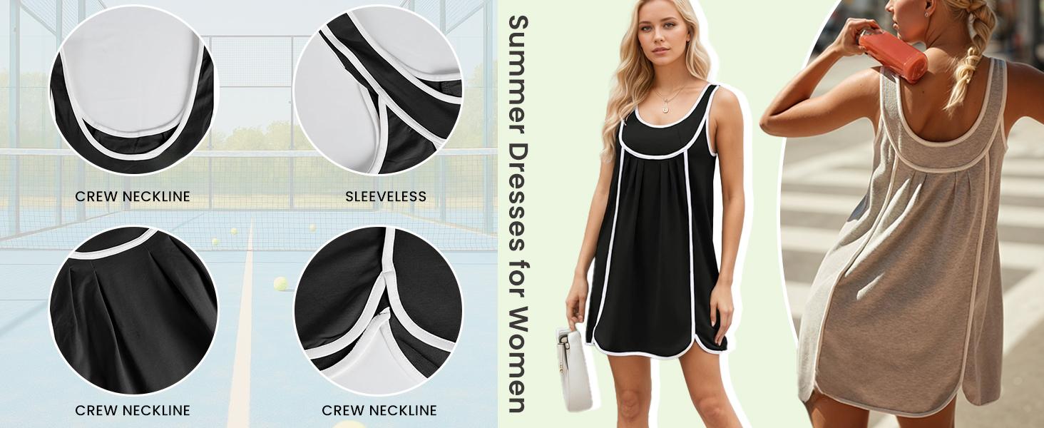 UANEO Womens Summer Athletic Sleeveless Mini Dress Casual Oversized Workout Tennis Dress Sundress SummerVibes UANEO Womens Summer Athletic Sleeveless Mini Dress Casual Oversized Workout Tennis Dress Sundress SummerVibes