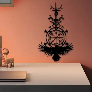 1pc Viking Metal Wall Art, Viking Statue Mural, Perfect for Living Room Wall, Christmas Decor, Ideal Gift for Collectors, Durable Metal
