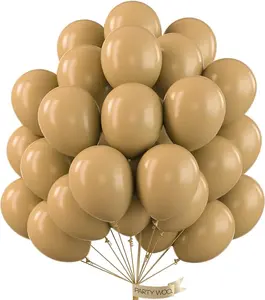 PartyWoo Tan Balloons 50pcs 12 Inch Light Brown Neutral Boho Coffee Latex Helium Balloons for Graduation Wedding Boy Baby Shower Safari Jungle Cowgirl Woodland Birthday Party Decorations Brown-F19