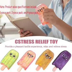Ice Pop Gummy Squishy Toy, Colorful Stress Relief Toy, Stress Relief Fidget, Anxiety Soothing Sensory Toy, Summer Relaxation Toy for Kids, Classroom Calm, Party Gift, Kawaii Squishies