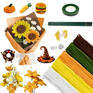 692pcs Flower Bouquet Making Kit with 5 Colors, Including 500 Pipe Cleaners, 150 Pistils, 20 Stems, Pearls, Tape, Ribbon & Video Tutorial, Perfect Gift for Mother'S Day & Valentines