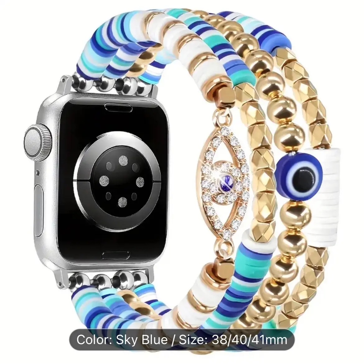 Evil Eye Beaded Boho Bracelet for IWatch Accessories Durable Wearable