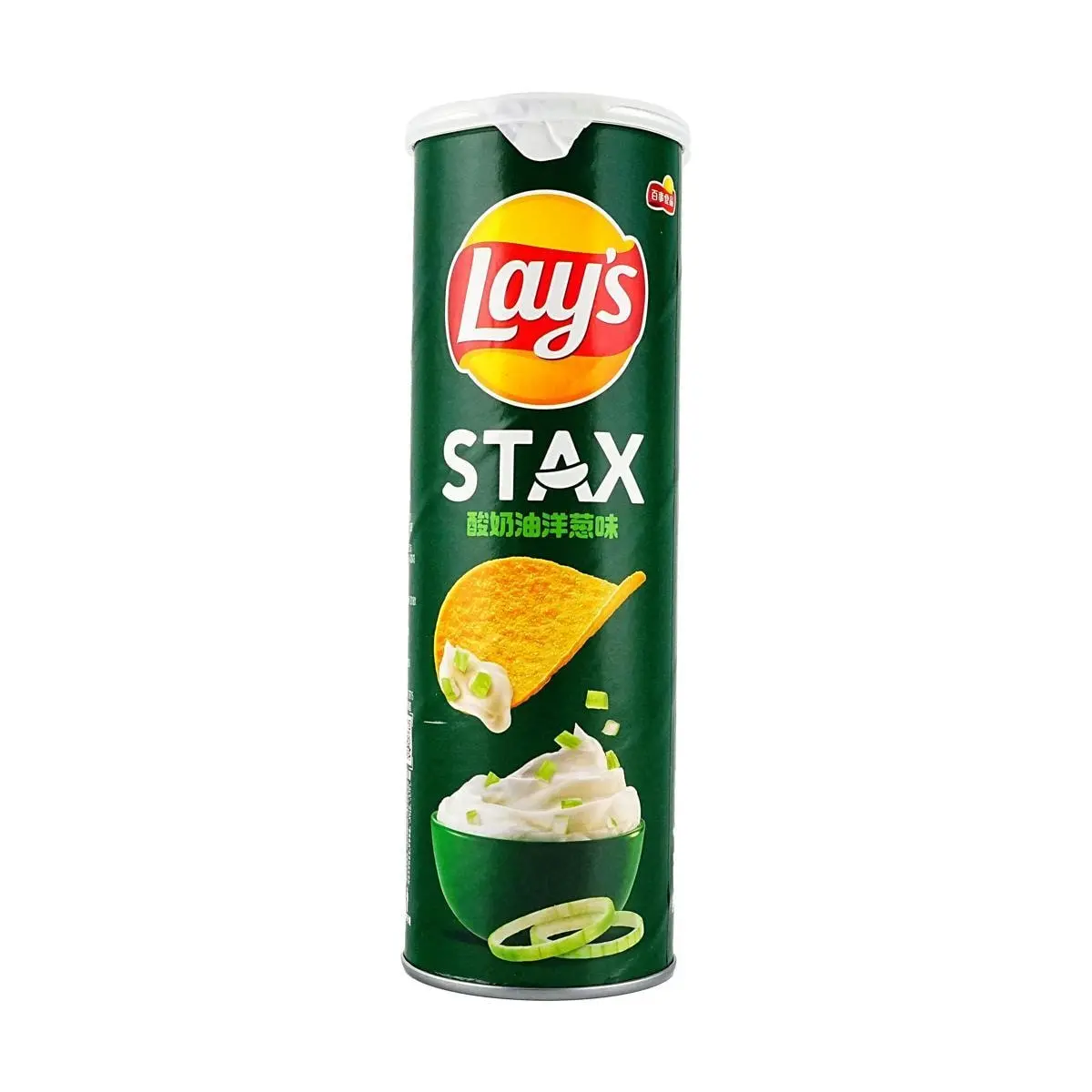 Lay's Stax Sour Cream & Onion Potato Crisps 90g - Authentic China Mainland Flavor