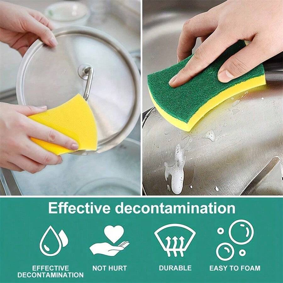 5/10/20pcs Kitchen Cleaning Sponges, Dishwashing Cloths, Multifunctional Cleaning Sponges, Household Cleaning Double-Sided Cleaning Cloths, High-End Kitchen Dishwashing Sponges, Durable Anti-Scraping Sponges, Super Absorbency, Cleaning Supplies