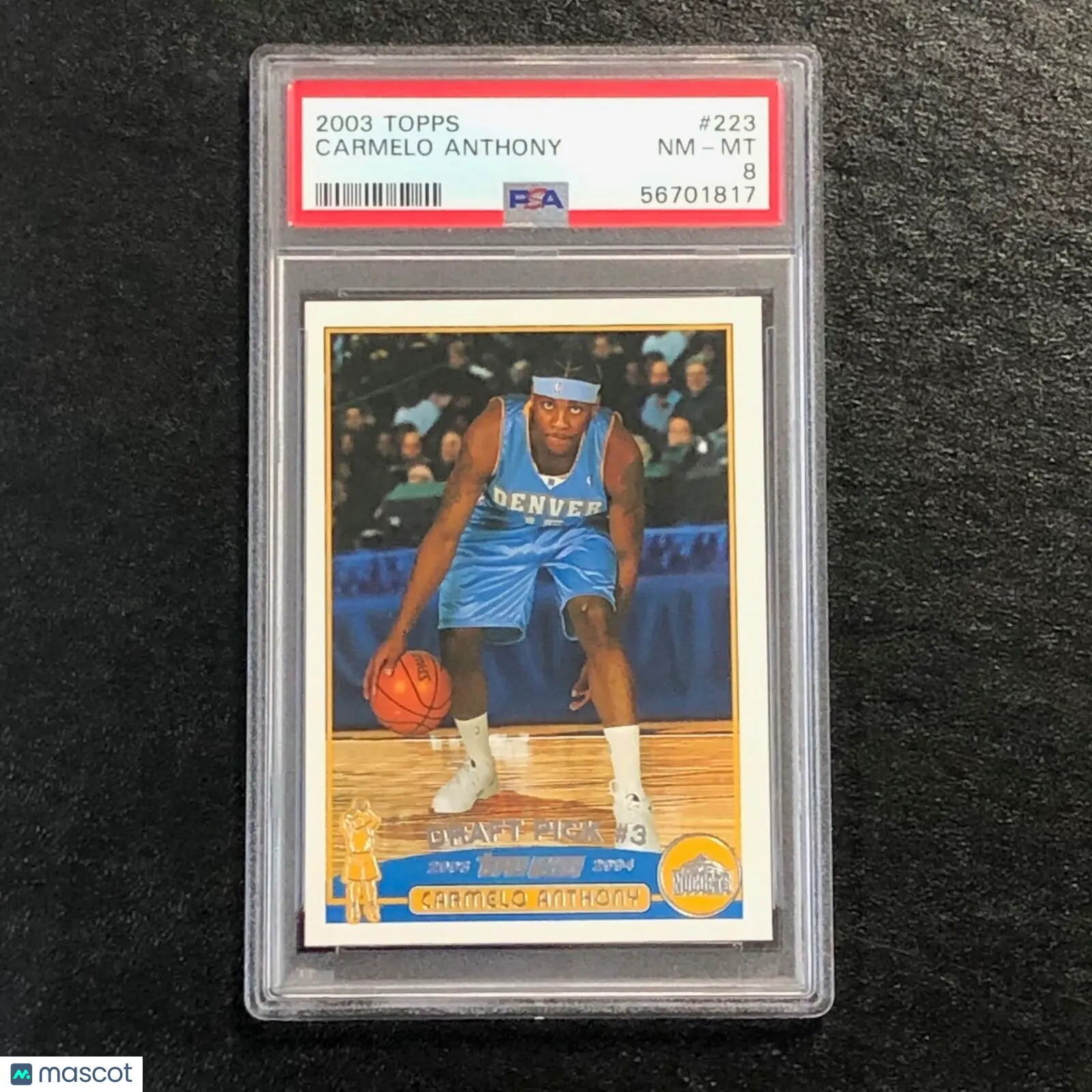 2003 Topps #223 Carmelo Anthony PSA 8 NM-MT Draft Pick