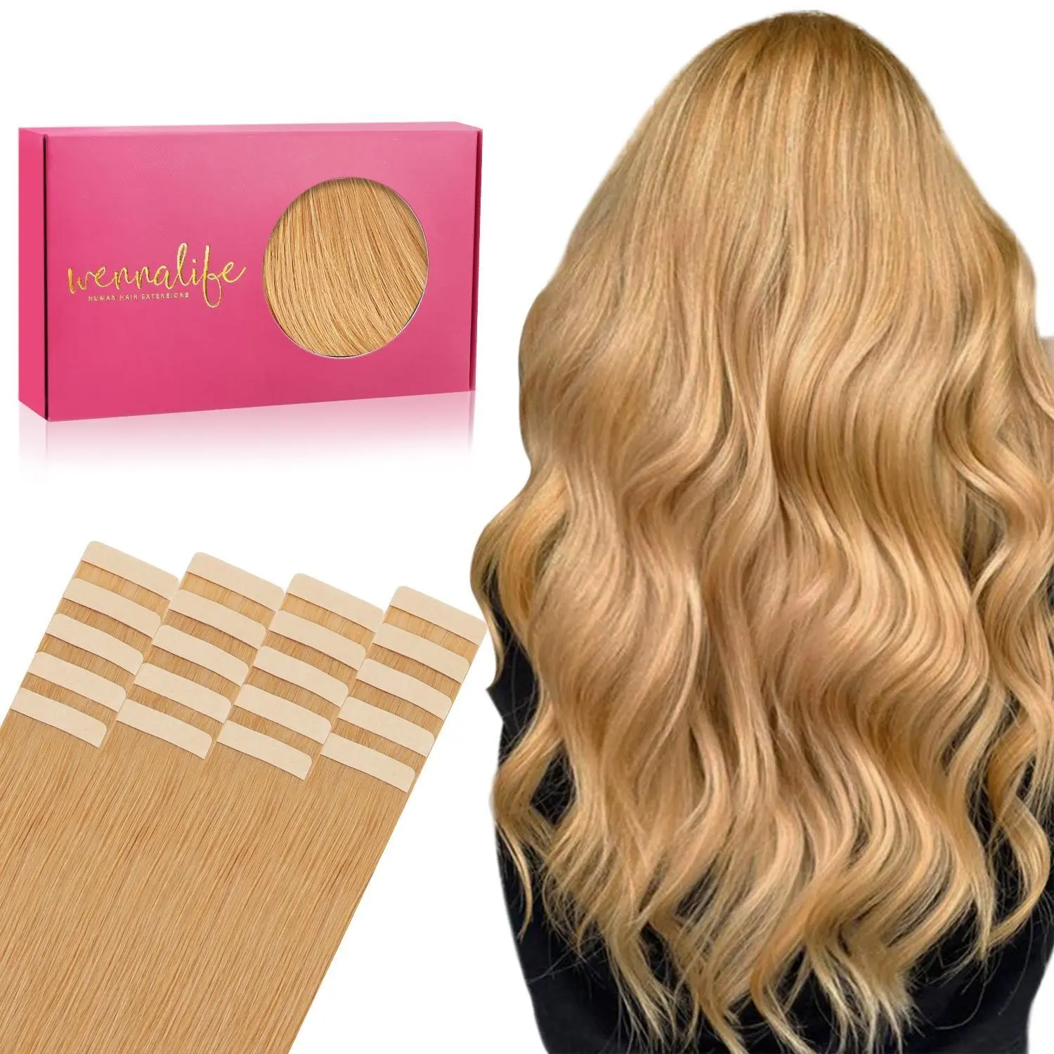 WENNALIFE 20pcs Tape in Hair Extensions Human Hair 30g to 60g 14-26 inch Remy Invisible Tape Ins Straight #DealsForYouDays