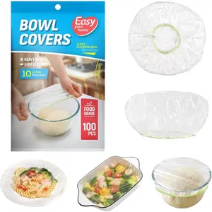 100 count 10Inch Bowl Covers,  Cover Dish Covers, Elastic Stretch  Storage ,  Plastic Wrap for Sourdough Proofing Meal Prep  Keeping