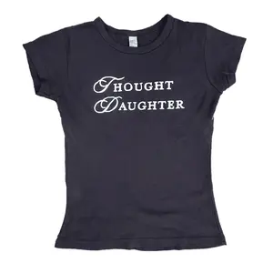 THOUGHT Daughter Baby Tee Graphic Funny y2k dark grey trendy t-shirt crop top