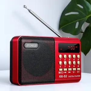 Mini Portable Digital FM Stereo Radio & Bluetooth Speaker - MP3 Player with USB/TF Card, Hi-Fi Sound, Waterproof, Long Battery, Lightweight, Hands-Free Calling - for Outdoor, Sports, Car, Home Use - Wireless Headphone Compatible, Multiple Formats