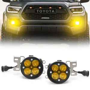 LFM LED Fog Lights with Yellow Lens for 2016-2023 Toyota Tacoma ，200% Brighter Than Stock Halogens SAE-Compliant Wide Beam 80° TIR Optics IP68 Waterproof Car Accessories