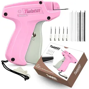 Micro Stitch Gun for Clothes Quick Clothing Fixes & Hemming Mini Handheld Sewing Repair Gun Pink with 6 Needles & 2000 4.4mm Micro Fasteners Works on All Fabrics