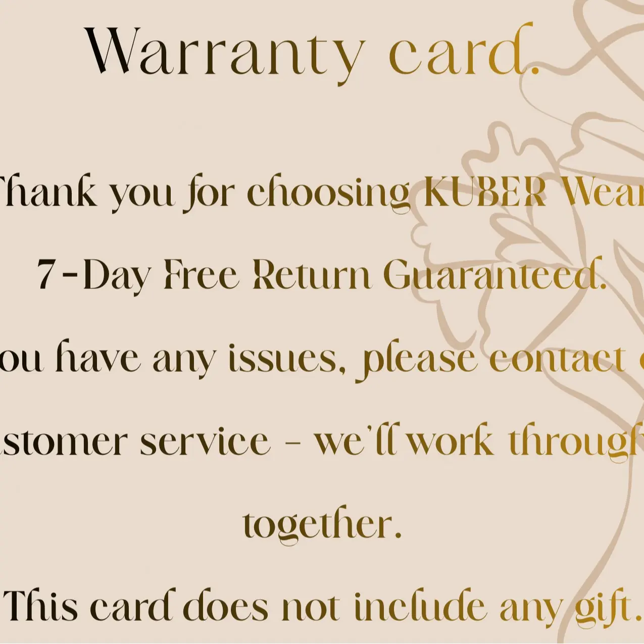 After-sales card