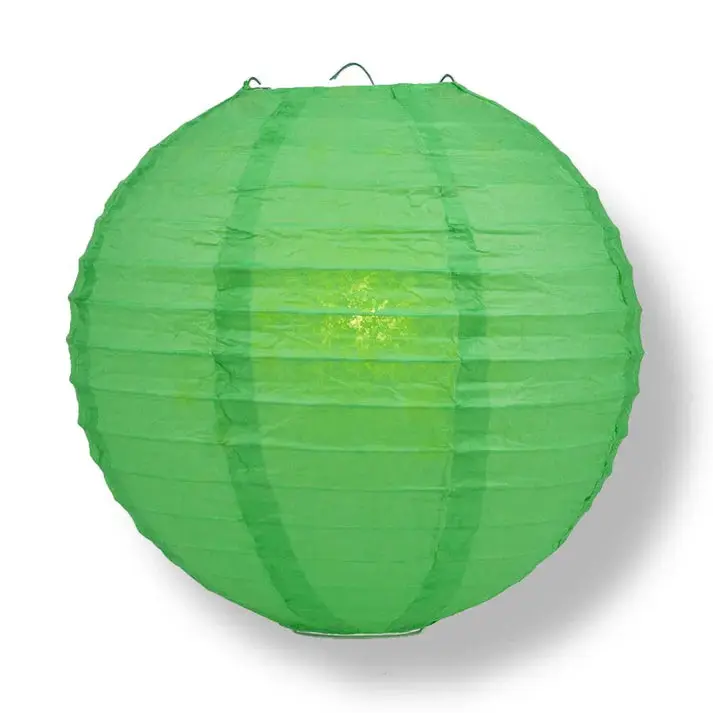 Emerald Green Wire Frame Spherical Paper Lantern