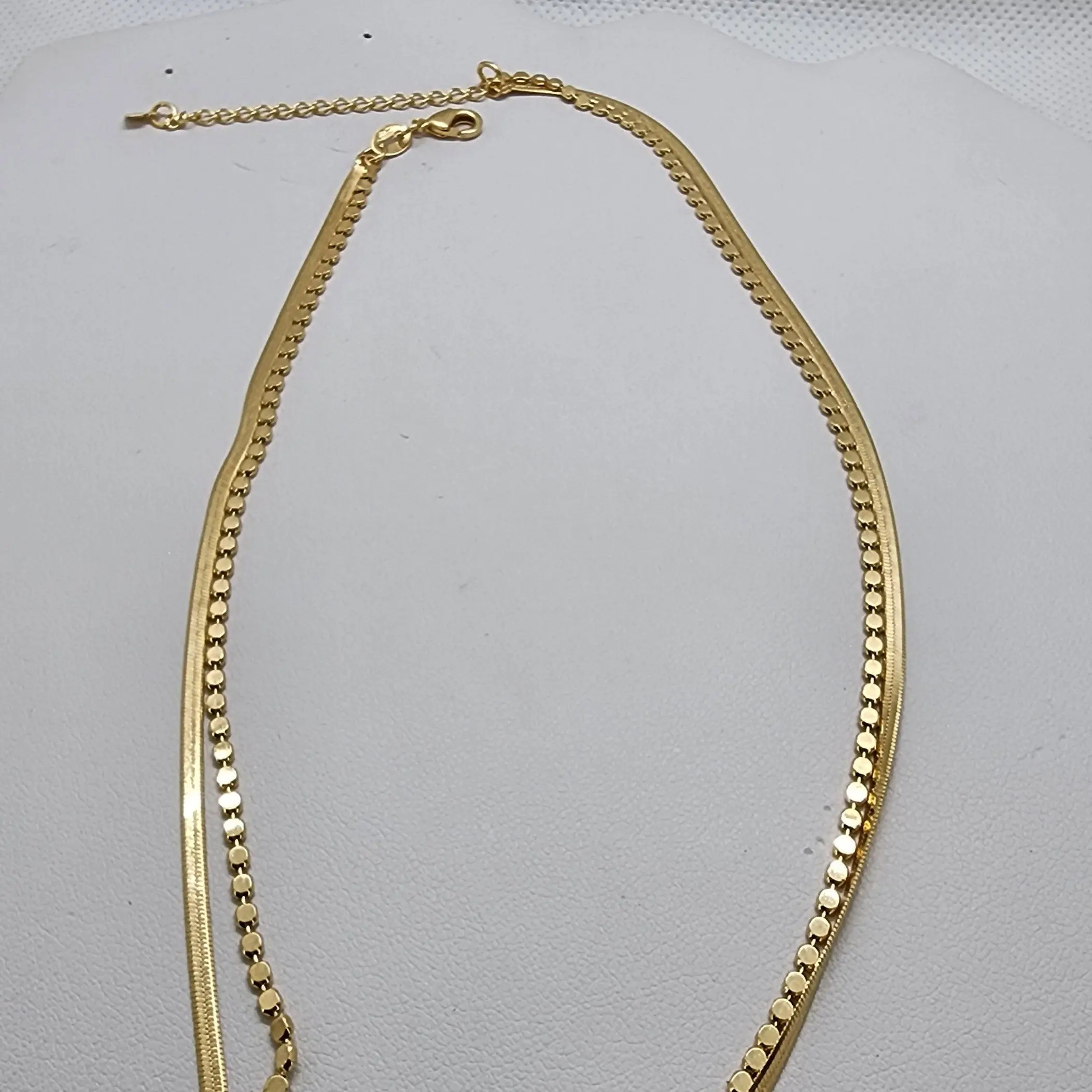 Brand New Brazilian 18k Gold Filled Herring Bone beaded Necklace