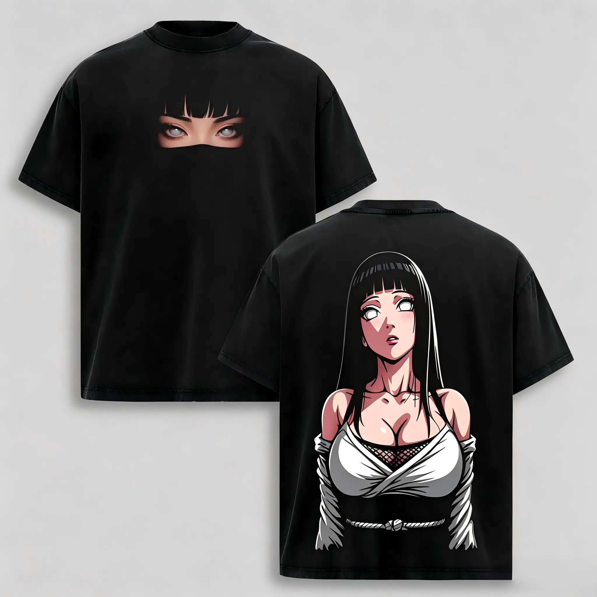 Hinata Hyuga - Naruto Anime Double Printed Vintage Tee Tanktop Unisex Anime Manga T-shirt Gift For Anime Fan graphic 90s Top