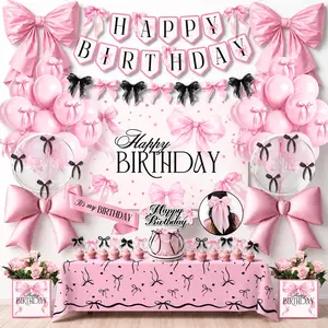 Pink Bow Birthday Decorations
